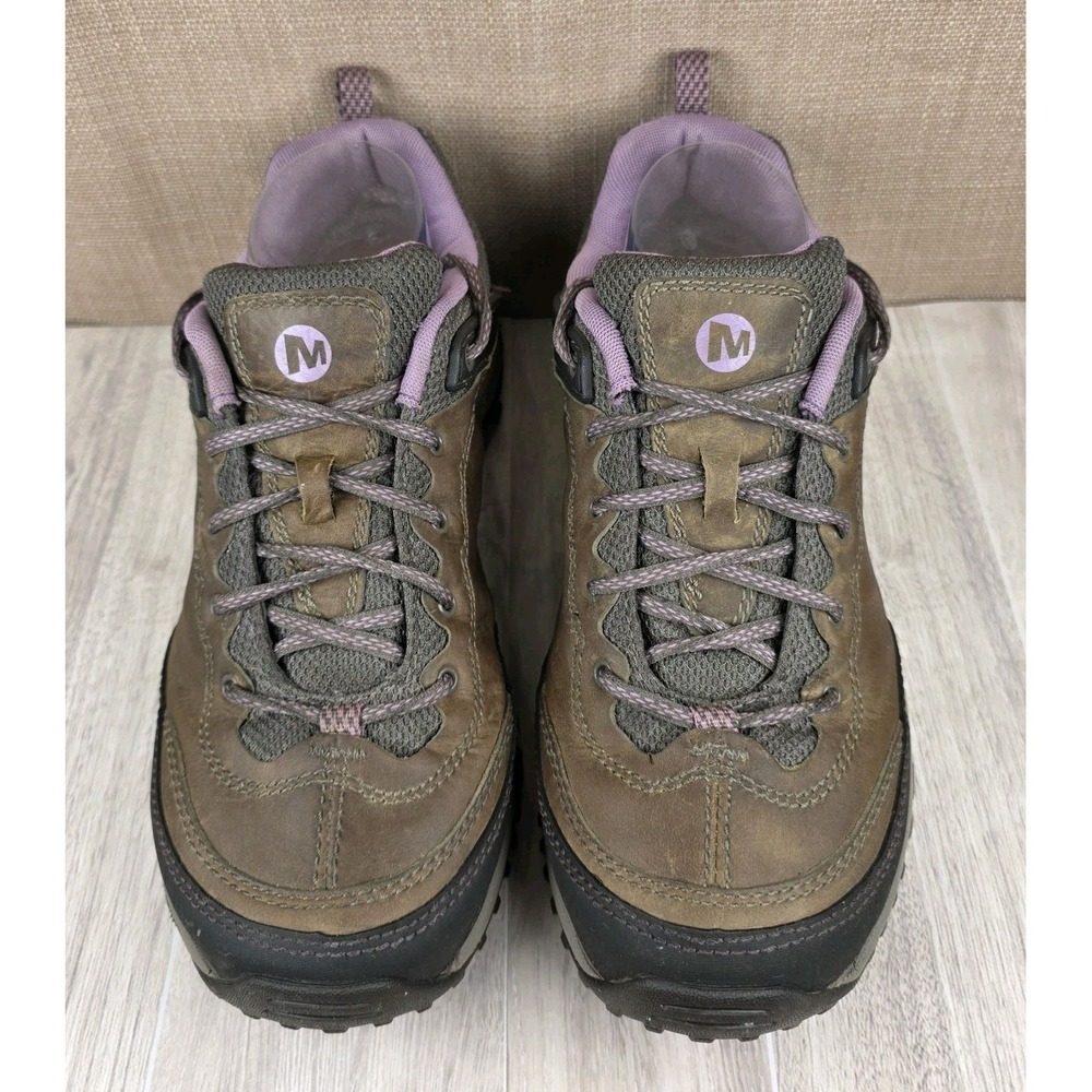 Merrell Salida Trekker Hiking Brindle Leather Lace Up Sneakers Womens 9 Purple